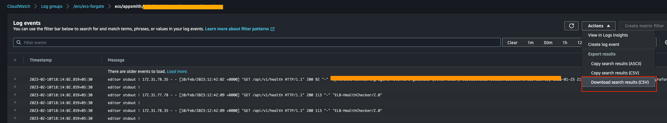 CloudWatch logs